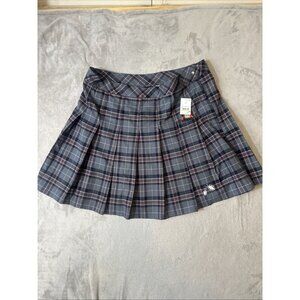 Beetlejuice x Target XXL Plaid Pleated Mini Skort Gray Gothic Halloween